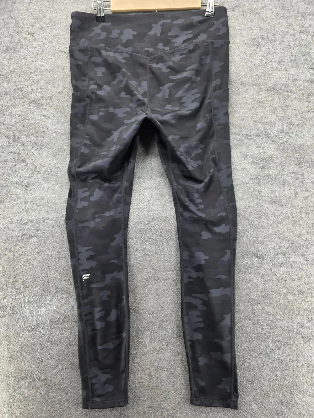Fabletics Leggings Mens M Black Motion 365+ Compression Camo Pockets Stretch